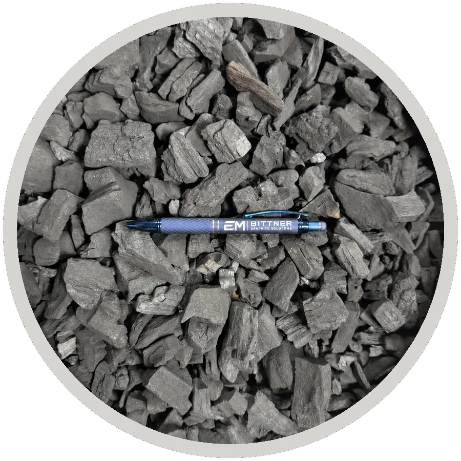 Small lump charcoal used as a metal cover